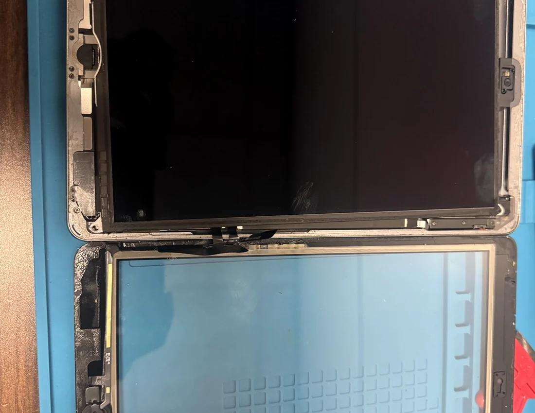 iPad opened for screen repair